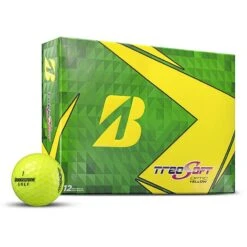 Boite De 12 Balles De Golf Bridgestone Treosoft Jaune
