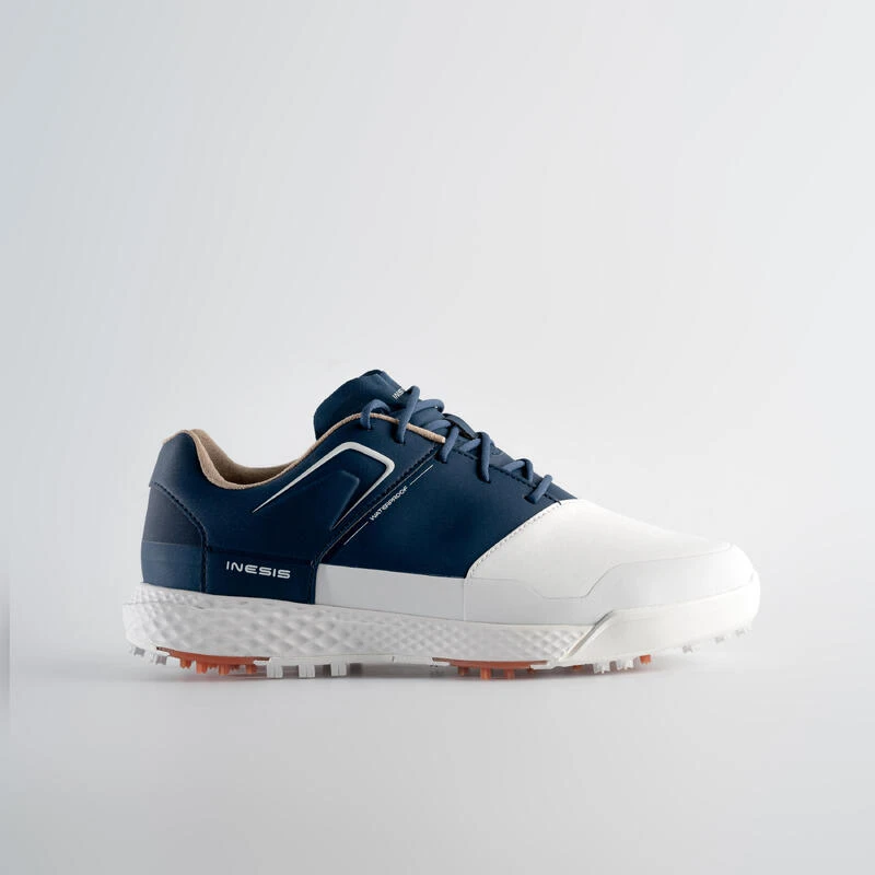 Chaussures Golf Grip Waterproof Homme - Blanc & Bleu 2 Chaussures Golf Grip Waterproof Homme - Blanc & Bleu – Image 2