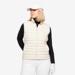 Doudoune Golf Sans Manches Femme - MW500 Beige