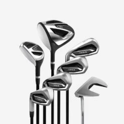 KIT GOLF 7 CLUBS GAUCHER GRAPHITE TAILLE 2 ADULTE - INESIS 100