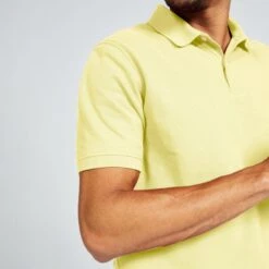 Polo De Golf Manches Courtes Homme - MW500 Jaune Pâle -Golf Élite Prix polo de golf manches courtes homme mw500 jaune pale 3