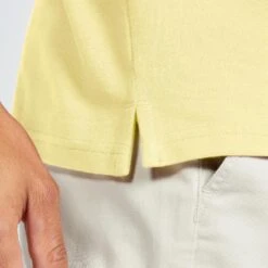 Polo De Golf Manches Courtes Homme - MW500 Jaune Pâle -Golf Élite Prix polo de golf manches courtes homme mw500 jaune pale 4