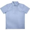 Polo De Golf Thin Lines Manches Courtes Homme Bleu Clair