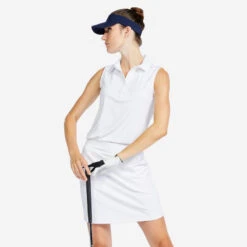 Polo Débardeur Golf Sans Manches Femme - WW500 Blanc