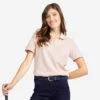 Polo Golf Manches Courtes Femme - MW500 Rose Pâle