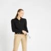 Polo Golf Manches Longues Femme - MW500 Noir