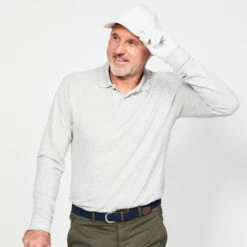 Polo Golf Manches Longues Homme - MW500 Gris