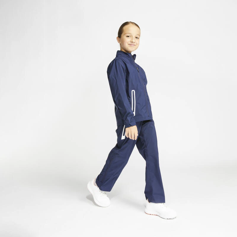 Veste De Pluie De Golf Imperméable Enfant RW500 Bleu Marine 2 Veste De Pluie De Golf Imperméable Enfant RW500 Bleu Marine – Image 2
